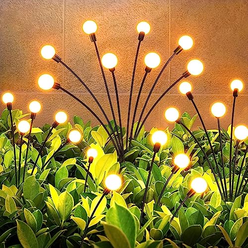 Jashiya CBK Firefly Outdoor Solar Lights | 8 LED |Starburst Swaying Solar Garden Light, Warm Garden Light | Outdoor Decoration | Waterproof | Path Lights for Pots, Balcon, Pathway (2)