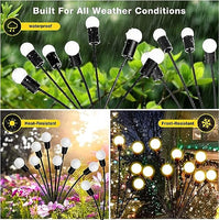 Jashiya CBK Firefly Outdoor Solar Lights | 8 LED |Starburst Swaying Solar Garden Light, Warm Garden Light | Outdoor Decoration | Waterproof | Path Lights for Pots, Balcon, Pathway (2)