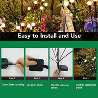 Jashiya CBK Firefly Outdoor Solar Lights | 8 LED |Starburst Swaying Solar Garden Light, Warm Garden Light | Outdoor Decoration | Waterproof | Path Lights for Pots, Balcon, Pathway (2)