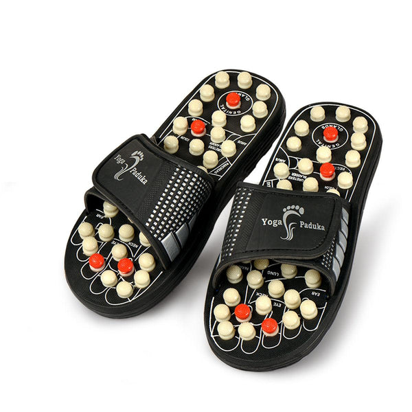 Jashiya Fidato Yoga Acupressure Massage Slippers Leg Foot Massager (Black)