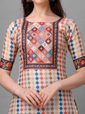 Jashiya Straight Printed Round Neck Women Kurta Set