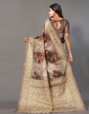 Elegant Floral Print Cotton Silk Saree