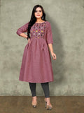 Jashiya.Com ₹567/- Stunning Embroidered Cotton Feeding Kurtis