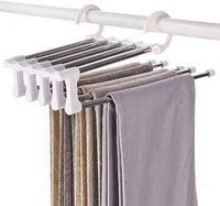 Jashiya Rs.470/-Hanger- 5 Layer Hanger Space Saving Non-Slip Cloth Organizer , 5 In 1 Multifunctional Layer Pant Rack For Trouser Scarf And Travel Storage