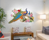 Jashiya.Shop ₹185/-Decals Design Wall Sticker For Living Room Peacock Birds Nature (Pvc Vinyl, Multicolor)