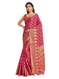 Jashiya MIMOSA Women's Mysore Silk Crepe Saree With Unstiched Brocade Blouse : 5545-519-SD-GAJJ