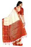 Jashiya MIMOSA Women's Art Silk Saree Kanjivaram Style Color : Beige