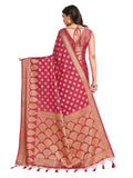 Jashiya MIMOSA Women's Mysore Silk Crepe Saree With Unstiched Brocade Blouse : 5545-519-SD-GAJJ