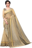 ARRA ENTERPRISE Self Design, Striped, Woven Chanderi Cotton Linen Blend, Cotton Silk Saree