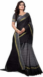 ARRA ENTERPRISE Self Design, Striped, Woven Chanderi Cotton Linen Blend, Cotton Silk Saree