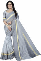 ARRA ENTERPRISE Self Design, Striped, Woven Chanderi Cotton Linen Blend, Cotton Silk Saree