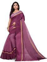 ARRA ENTERPRISE Self Design, Striped, Woven Chanderi Cotton Linen Blend, Cotton Silk Saree