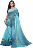 ARRA ENTERPRISE Self Design, Striped, Woven Chanderi Cotton Linen Blend, Cotton Silk Saree