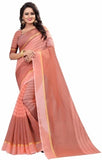 ARRA ENTERPRISE Self Design, Striped, Woven Chanderi Cotton Linen Blend, Cotton Silk Saree