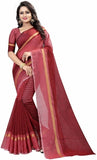 ARRA ENTERPRISE Self Design, Striped, Woven Chanderi Cotton Linen Blend, Cotton Silk Saree