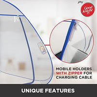 Jashiya - Good Knight Mosquito Net for Single Bed, Strong 30GSM net, High Durability, Foldable, Corrosion Resistant, Lightweight - Blue