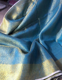 Jashiya Solid Tissue Sarees with Tassels and Latkans