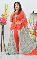 Jashiya Aagyeyi Printed Cotton Sarees with Tassels and Latkans