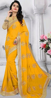 Jasshiya Embroidered Georgette Sarees with Lace border