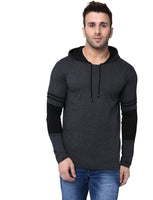 HELMONT Striped Men Hooded Neck Red, Black T-Shirt