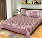 Home@shop 250 TC Cotton Double King Jaipuri Prints Bedsheet